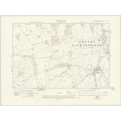 1913 Map of Westmorland XIV.SE, 1920 Print