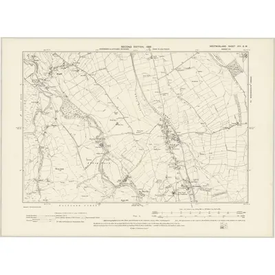 1897 Map of Westmorland XIV.SW, 1899 Print