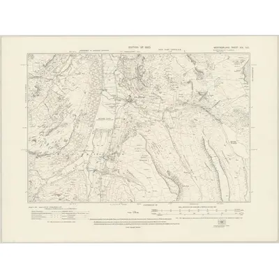 1911 Map of Westmorland XIX.NE, 1920 Print