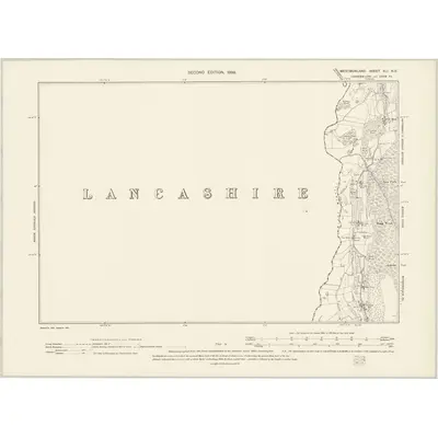 1897 Map of Westmorland XLI.NE, 1899 Print