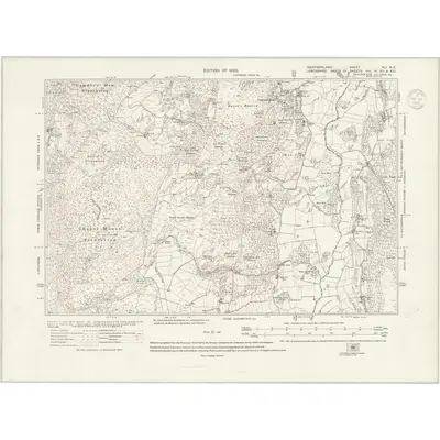 1912 Map of Westmorland XLI.NE, 1939 Print