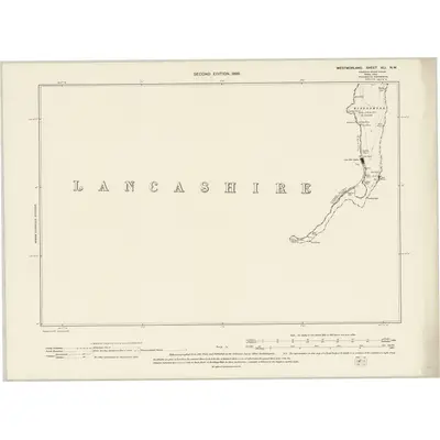 1897 Map of Westmorland XLI.NW, 1899 Print