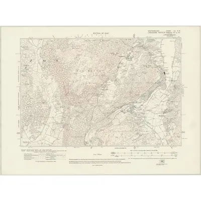 1912 Map of Westmorland XLI.NW, 1920 Print