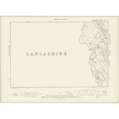1897 Map of Westmorland XLI.SE, 1899 Print