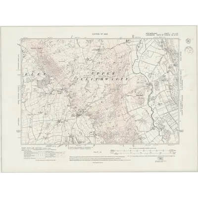 1911 Map of Westmorland XLI.SE, 1944 Print