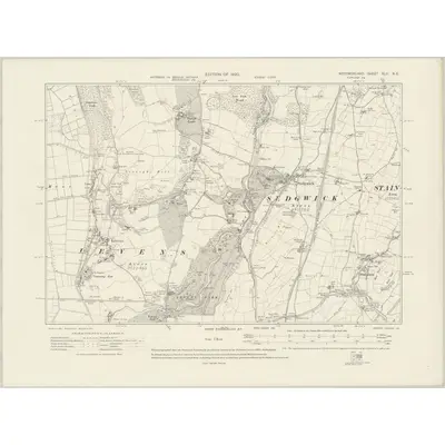 1912 Map of Westmorland XLII.NE, 1920 Print