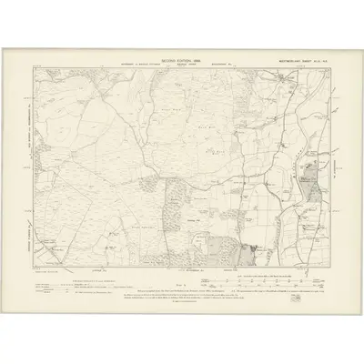 1896 Map of Westmorland XLIII.NE, 1899 Print