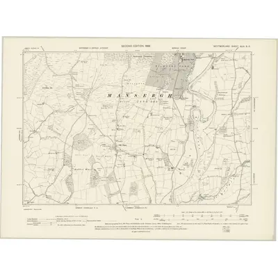 1896 Map of Westmorland XLIII.SE, 1899 Print