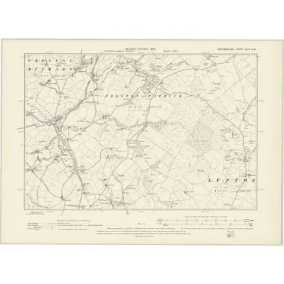 1896 Map of Westmorland XLIII.SW, 1899 Print