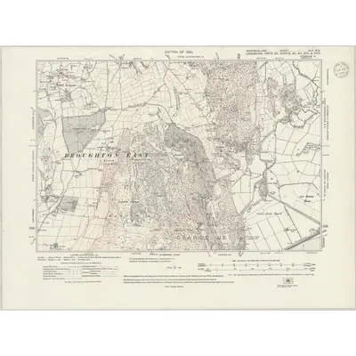 1910 Map of Westmorland XLV.NE, 1948 Print