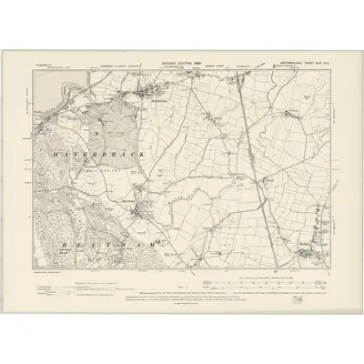 1896 Map of Westmorland XLVI.NE, 1899 Print