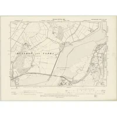 1897 Map of Westmorland XLVI.NW, 1899 Print