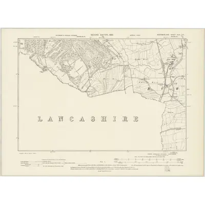 1896 Map of Westmorland XLVI.SE, 1899 Print