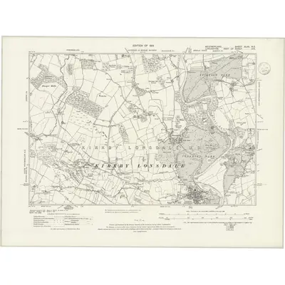 1910 Map of Westmorland XLVII.NE, 1936 Print