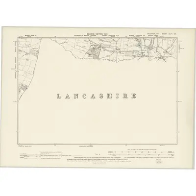 1896 Map of Westmorland XLVII.SE, 1899 Print