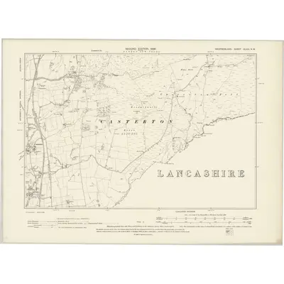 1896 Map of Westmorland XLVIII.NW, 1899 Print