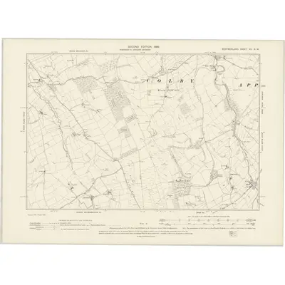 1897 Map of Westmorland XV.NW, 1899 Print
