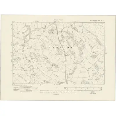 1913 Map of Westmorland XV.SE, 1920 Print