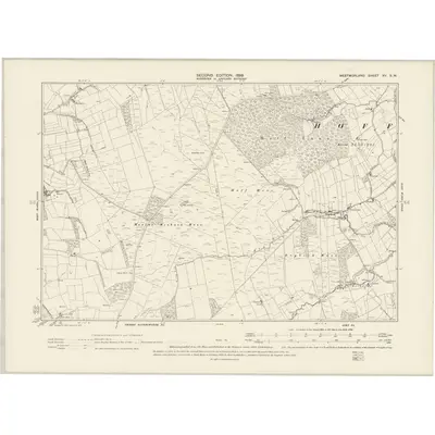 1897 Map of Westmorland XV.SW, 1899 Print