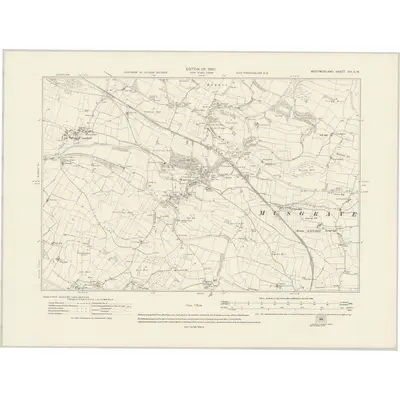 1912 Map of Westmorland XVI.SW, 1920 Print