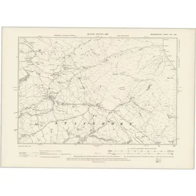 1897 Map of Westmorland XVII.SW, 1899 Print