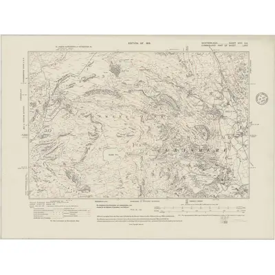 1912 Map of Westmorland XVIII.SE, 1948 Print