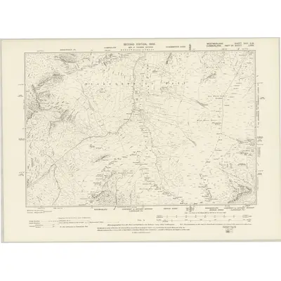 1897 Map of Westmorland XVIII.SW, 1900 Print
