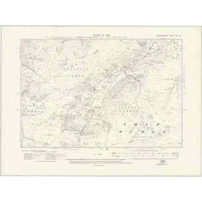 1911 Map of Westmorland XX.NE, 1920 Print