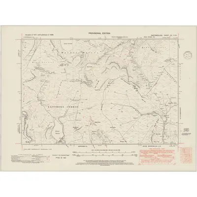 1938 Map of Westmorland XX.SW, 1948 Print