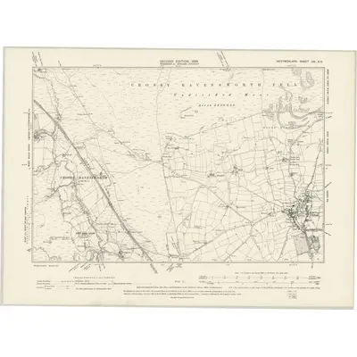 1897 Map of Westmorland XXI.SE, 1899 Print
