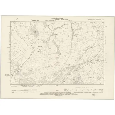 1897 Map of Westmorland XXII.NW, 1899 Print