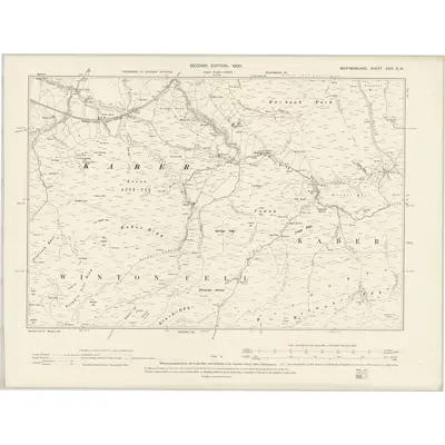 1897 Map of Westmorland XXIV.SW, 1900 Print