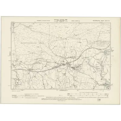 1897 Map of Westmorland XXIX.NE, 1899 Print