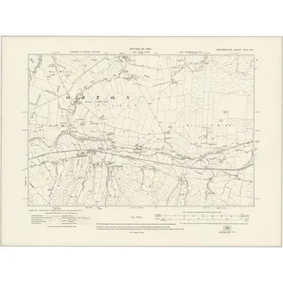1912 Map of Westmorland XXIX.NW, 1920 Print