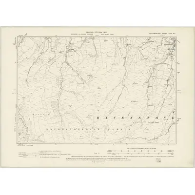 1896 Map of Westmorland XXIX.SE, 1900 Print