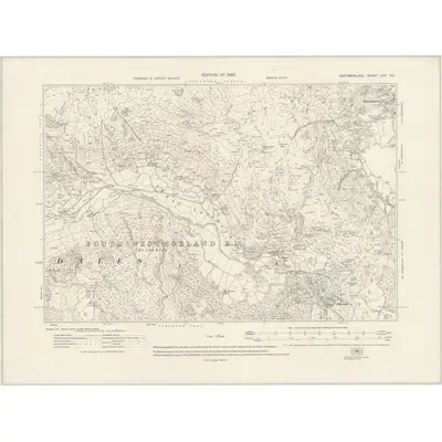 1912 Map of Westmorland XXV.NE, 1920 Print