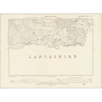 1897 Map of Westmorland XXV.SE, 1899 Print