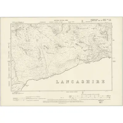1897 Map of Westmorland XXV.SW, 1900 Print