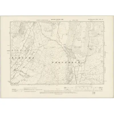 1897 Map of Westmorland XXVI.NE, 1899 Print