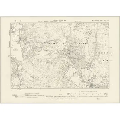 1897 Map of Westmorland XXVI.NW, 1900 Print