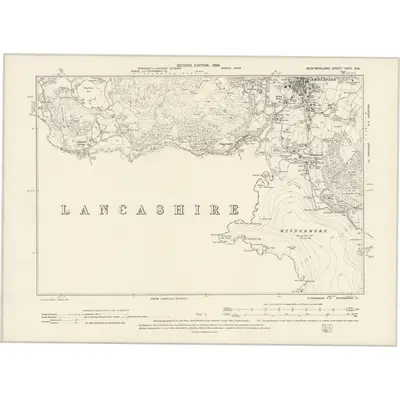 1897 Map of Westmorland XXVI.SW, 1899 Print