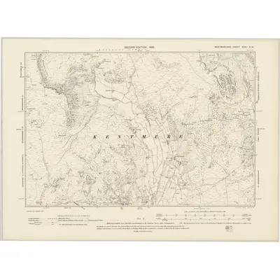 1897 Map of Westmorland XXVII.NW, 1899 Print