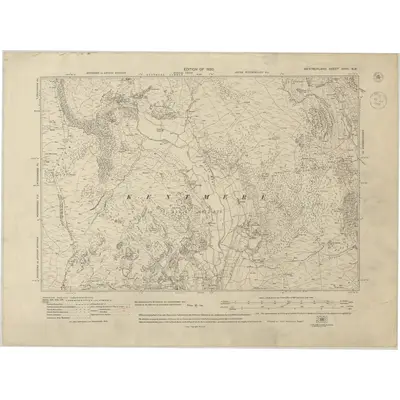 1912 Map of Westmorland XXVII.NW, 1945 Print