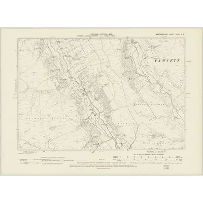 1897 Map of Westmorland XXVII.SE, 1899 Print