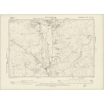 1897 Map of Westmorland XXVII.SW, 1899 Print