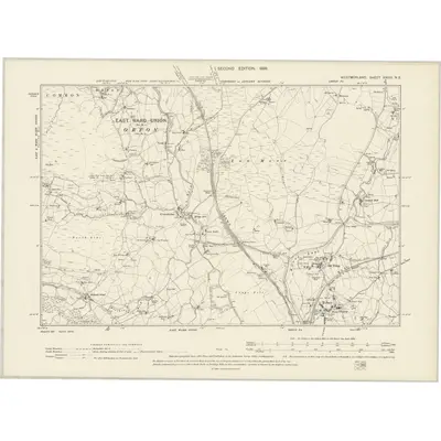 1897 Map of Westmorland XXVIII.NE, 1899 Print