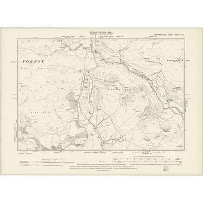1897 Map of Westmorland XXVIII.SW, 1899 Print