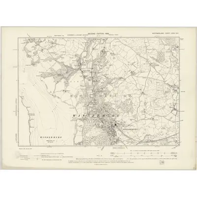 1897 Map of Westmorland XXXII.NE, 1899 Print