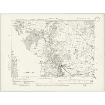 1911 Map of Westmorland XXXII.NE, 1933 Print