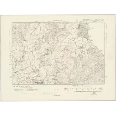 1912 Map of Westmorland XXXII.NW, 1920 Print